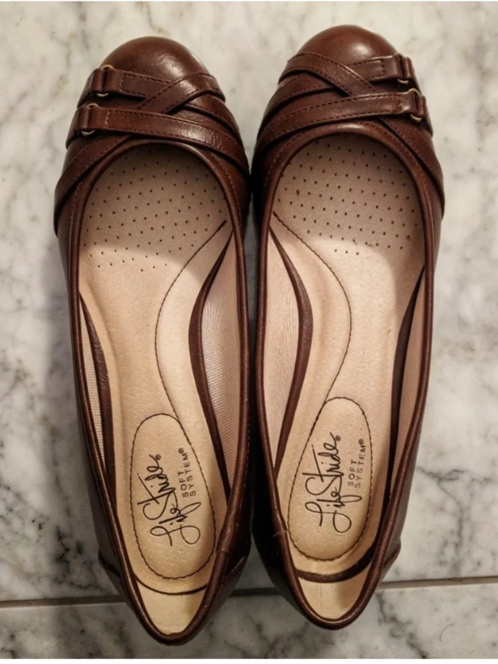 LifeStride Flair Brown Ballet Wedge Shoes /Size 8M